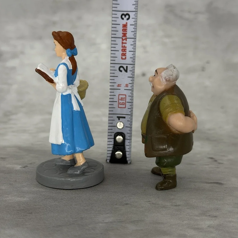 BELLE & MAURICE Figure Set BEAUTY AND THE BEAST Disney Princess PVC TOY Playset!